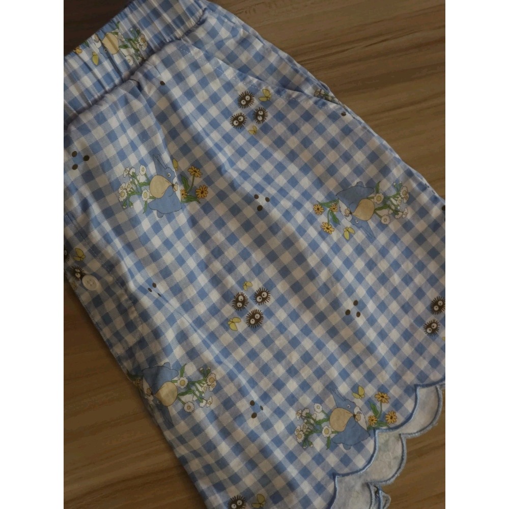 Hot Topic Her Universe My Neighbor Totoro Gingham  Shorts Blue White Size M